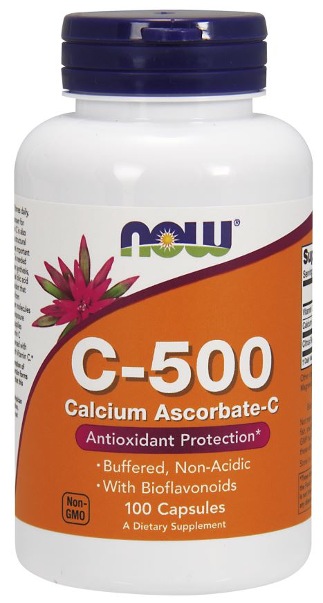 NOW Foods C-vitamiin – 500 kaltsiumaskorbaat – C – 100 kapslit