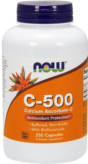 NOW Foods vitamiin C – 500 kaltsiumaskorbaat – C – 250 kapslit