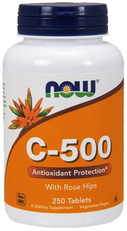 NOW Foods C-vitamiin 500 koos kibuvitsaga – 250 tabletti