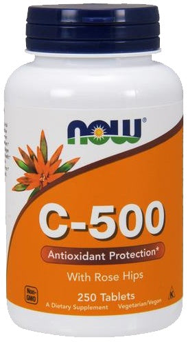 NOW Foods C-vitamiin 500 koos kibuvitsaga – 250 tabletti