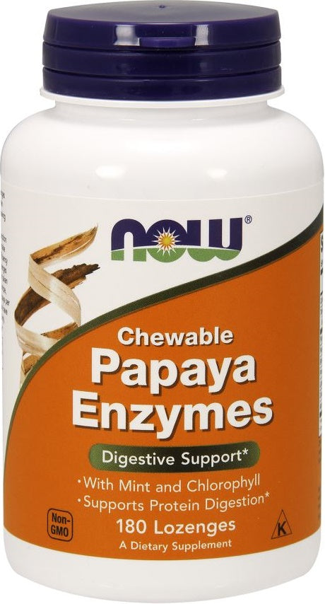 NOW Foods Papaia ensüümi närimistabletid – 180 pastilli