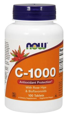 NOW Foods C-vitamiin – 1000 kibuvitsa ja bioflavonoididega – 100 tabletti