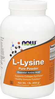 NOW Foods L-lüsiin, 1000 mg (pulber) – 454 g