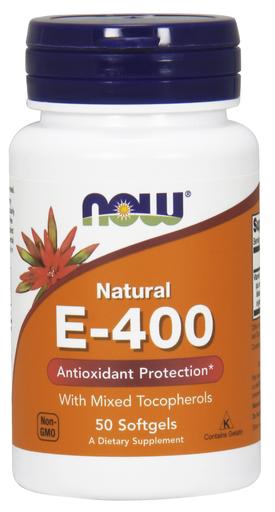 NOW Foods E-vitamiin - 400 – looduslik (segatud tokoferoolid) – 50 kapslit