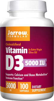Jarrow Formulas D3-vitamiin, 5000 IU – 100 geelkapslit