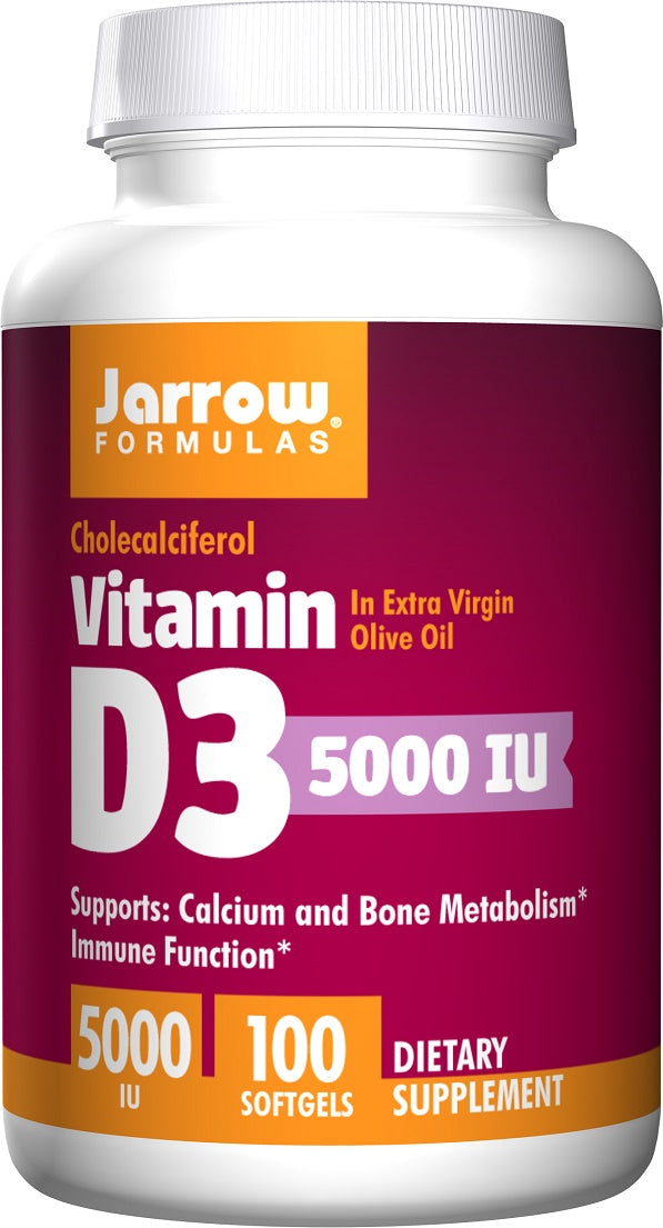 Jarrow Formulas D3-vitamiin, 5000 IU – 100 geelkapslit