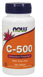 NOW Foods C-vitamiin 500 koos kibuvitsamarjadega - 100 tabletti