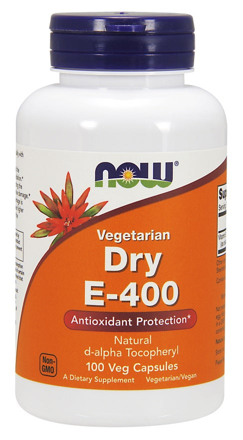 NOW Foods vitamiin E - 400 kuiv, taimne - 100 kapslit