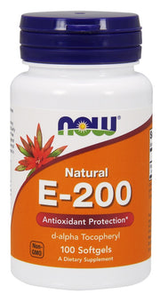 NOW Foods E-vitamiin – 200, looduslik – 100 kapslit