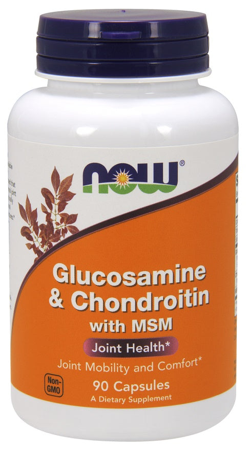 NOW Foods Glükoosamiin ja kondroitiin MSM-iga - 90 kapslit