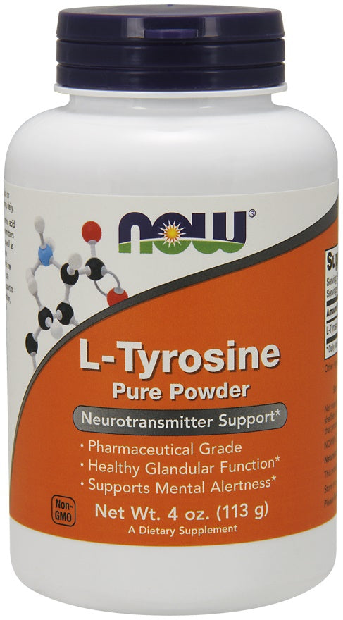 NOW Foods L-türosiin, pulber – 113 g