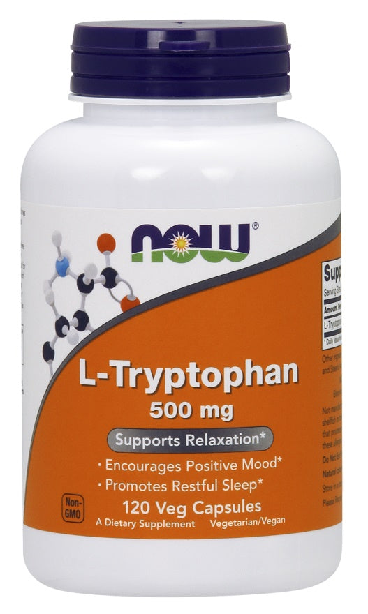 Produkto nuotrauka: NOW Foods L-Tryptophan, 500mg - 120 kapsulių