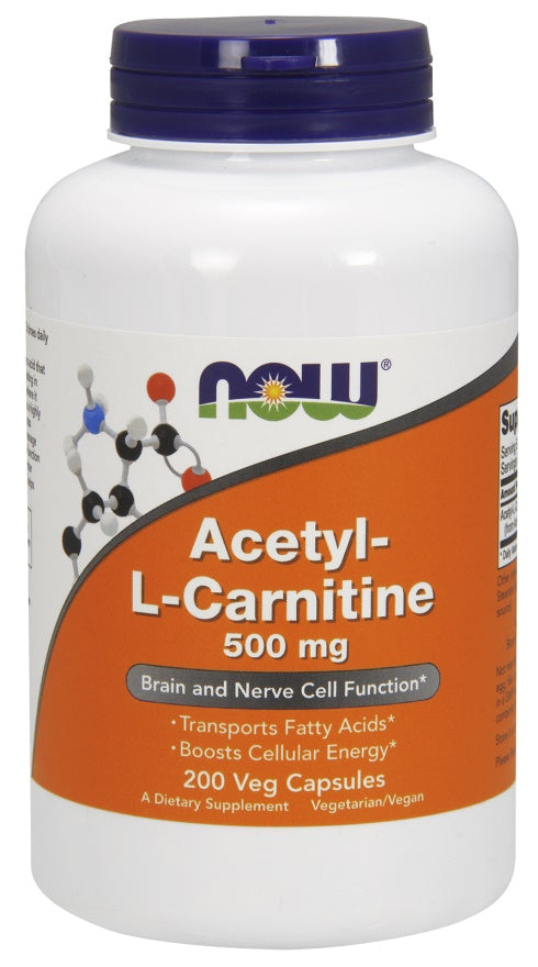 NOW Foods atsetüül-L-karnitiin, 500 mg - 200 kapslit