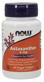 NOW Foods astaksantiin, 4 mg – 60 taimetoitlastest kapslit
