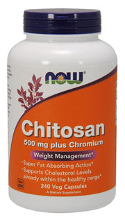 NOW Foods kitosaan, 500 mg pluss kroom – 240 kapslit