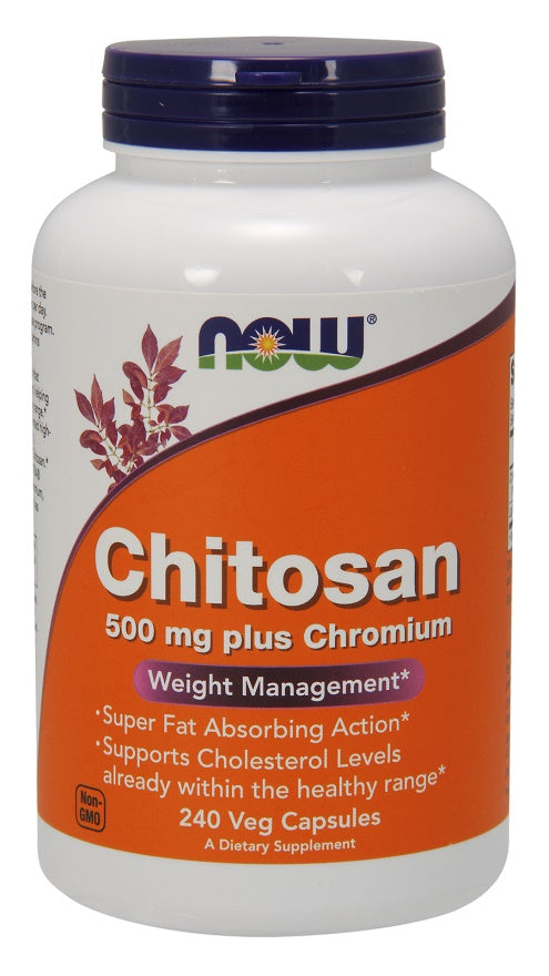 NOW Foods kitosaan, 500 mg pluss kroom – 240 kapslit