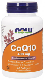 Produkto nuotrauka: NOW Foods CoQ10 with Lecithin & Vitamin E, 400mg - 60 minkštųjų kapsulių