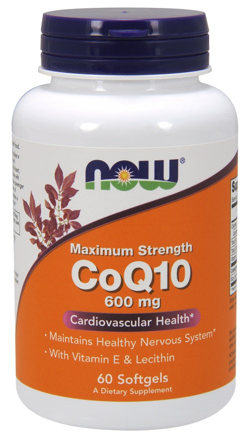 NOW Foods koensüüm Q10 letsitiini ja E-vitamiiniga, 600 mg – 60 kapslit