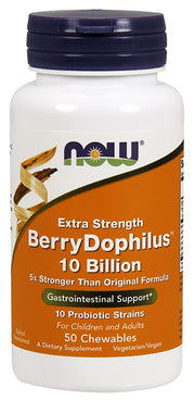 Produkto nuotrauka: NOW Foods BerryDophilus, 10 Billion (Extra Strength) - 50 kramtomųjų tablečių