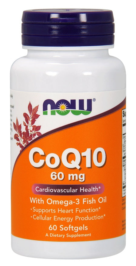 NOW Foods CoQ10 koos oomega-3-ga, 60 mg – 60 kapslit