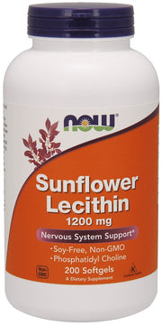 NOW Foods päevalille letsitiin, 1200 mg – 200 kapslit