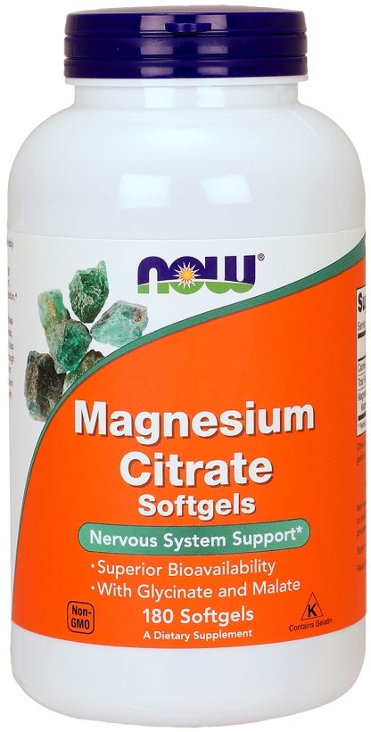 NOW Foods magneesiumtsitraadi kapslid – 180 kapslit