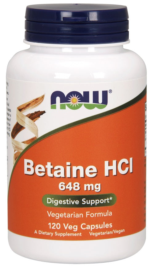 NOW Foods Betaine HCl, 648 mg – 120 kapslit