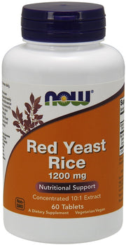NOW Foods Red Yeast Rice (Punase pärmi riisi) kontsentreeritud 10:1 ekstrakt, 1200 mg – 60 tabletti