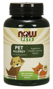 NOW Foods Pets, allergiavastane lemmikloomadele – 75 närimistabletti