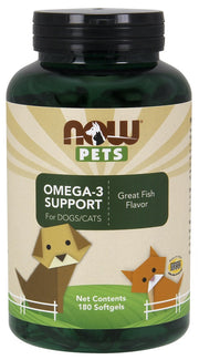 NOW Foods Pets, Omega-3 tugi – 180 kapslit