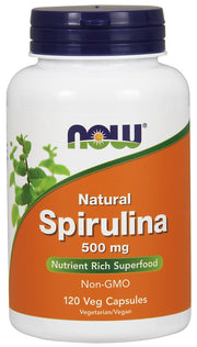 NOW Foods spirulina – looduslik, 500 mg – 120 kapslit