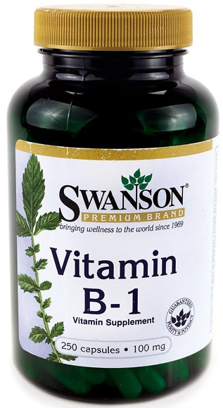 Swansoni B1-vitamiin (tiamiin), 100 mg – 250 kapslit
