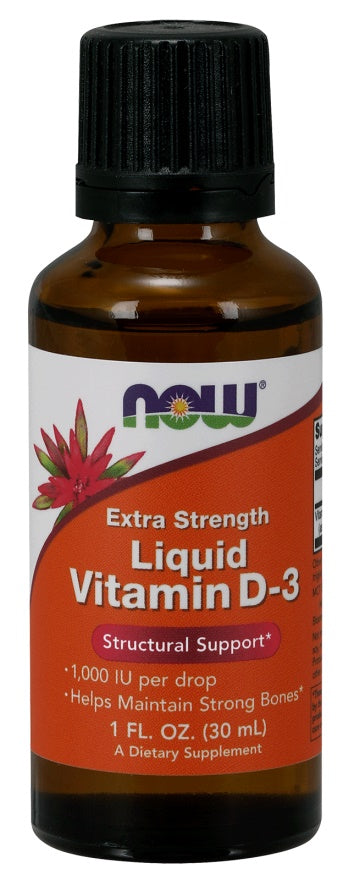 Produkto nuotrauka: NOW Foods Vitamin D-3 Liquid, 1000 IU (Extra Strength) - 30 ml.