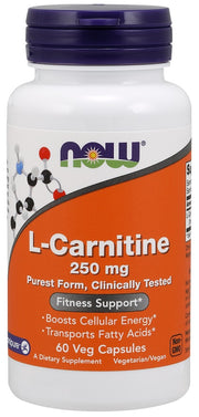 NOW Foods L-karnitiin, 250 mg - 60 kapslit