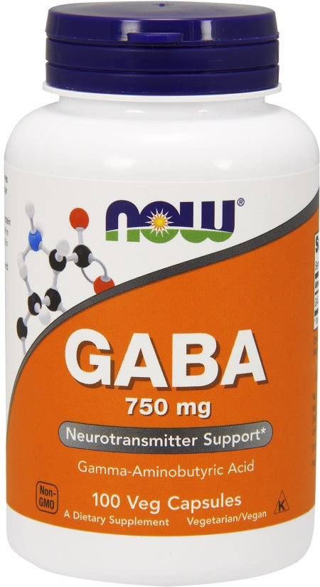 NOW Foods GABA, 750 mg – 100 kapslit