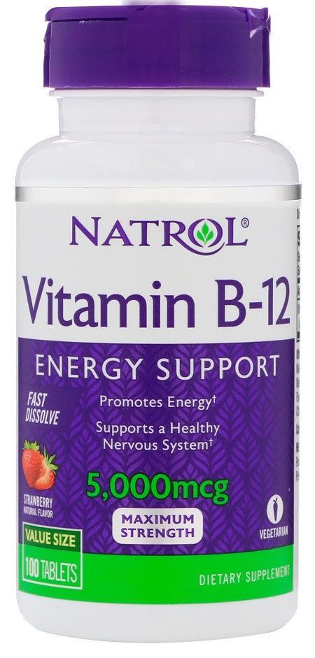 Natrol vitamiin B - 12 kiiresti lahustuv, 5000 mcg - 100 tabletti