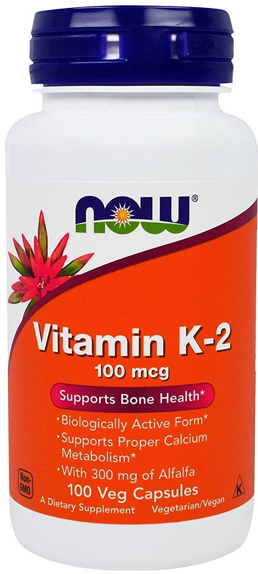NOW Foods vitamiin K-2, 100 mcg – 100 kapslit