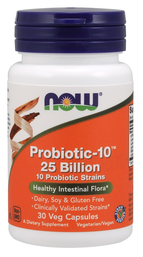 NOW Foods Probiootikum-10, 25 miljardit – 30 kapslit