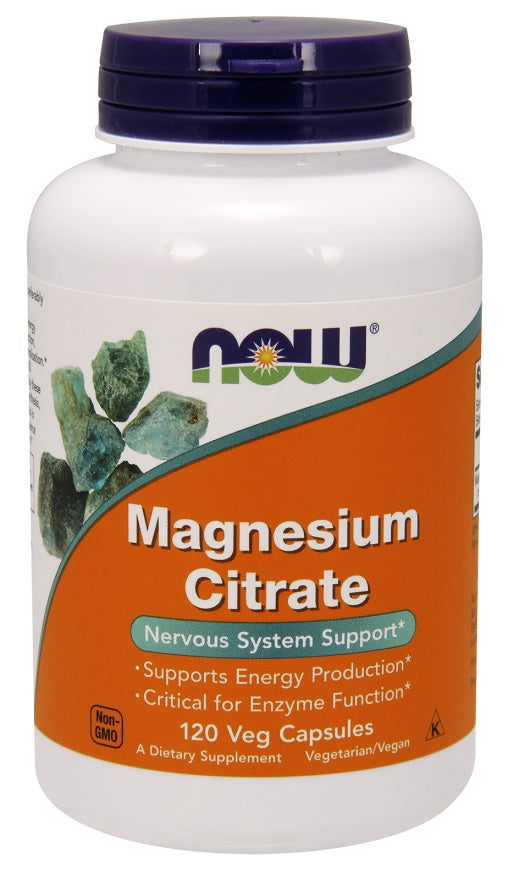 NOW Foods magneesiumtsitraat, 400 mg – 120 kapslit