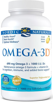 Nordic Naturals Omega-3D, 690 mg, sidrunimaitseline – 120 kapslit
