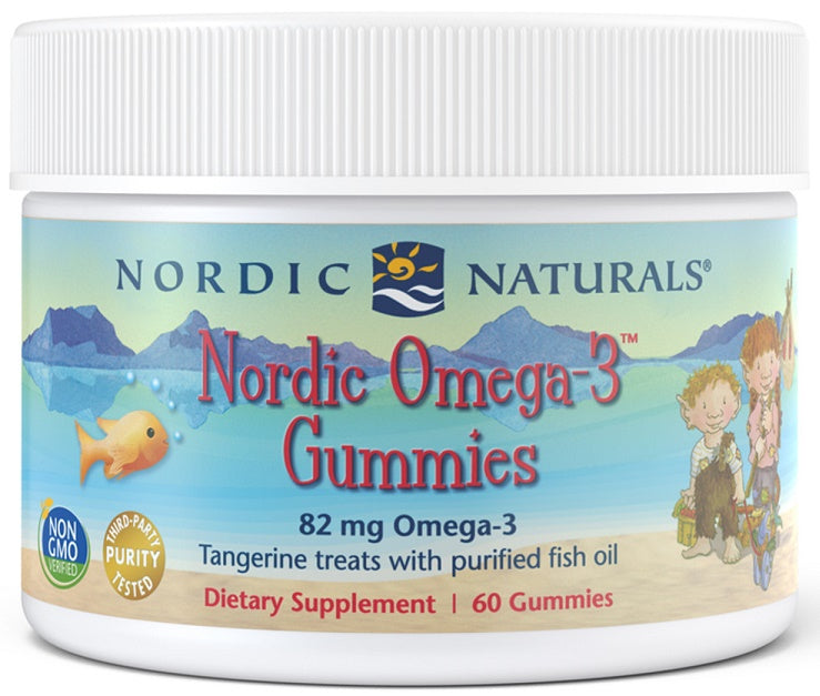 Nordic Naturals Nordic Omega-3 kummikommid, 82 mg mandariinimaitselised – 60 kummikommi