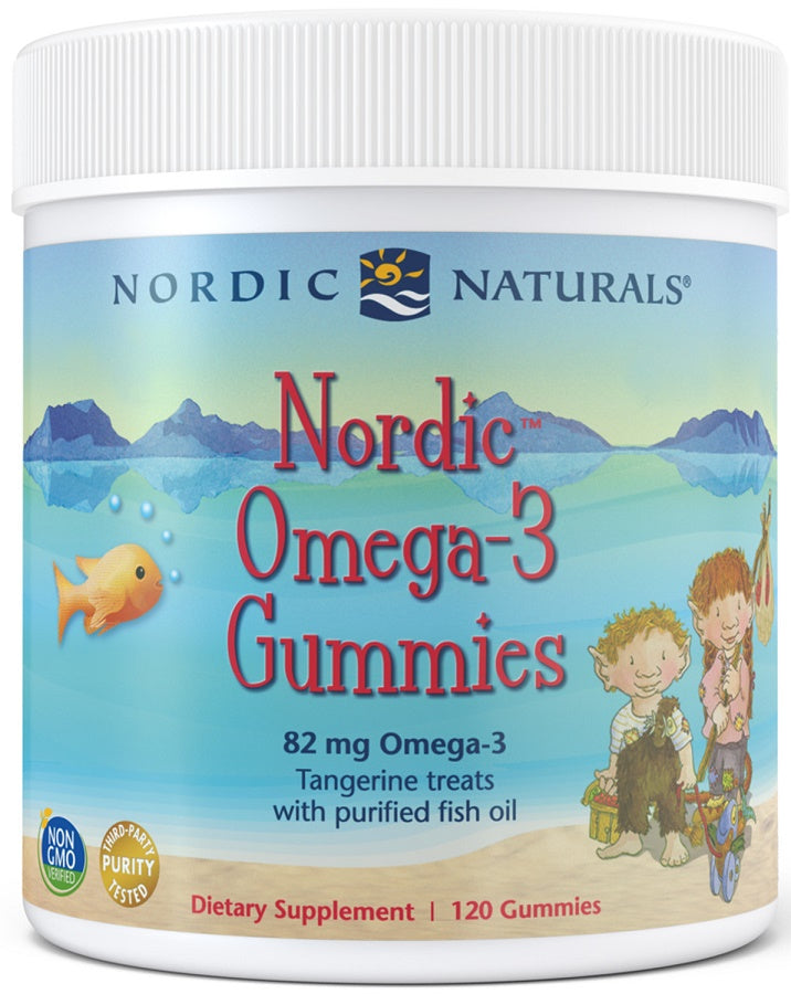 Nordic Naturals Nordic Omega - 3 guminukai, 82 mg mandarinų skonio – 120 guminukų