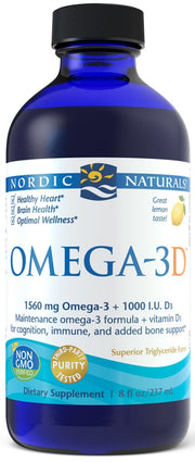 Nordic Naturals Omega-3D, 1560 mg sidrunimaitseline – 237 ml.