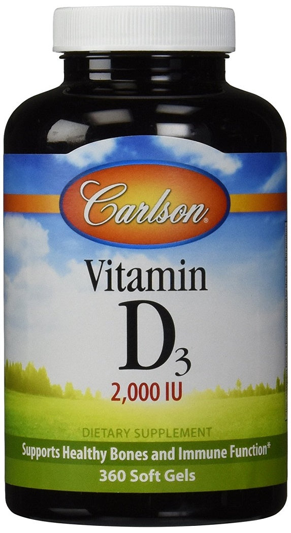 Carlson Labs D3-vitamiin, 2000 IU – 360 geelkapslit