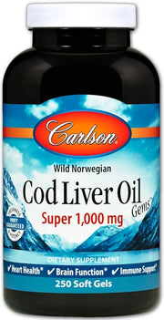 Carlson Labsi Norra tursa maksaõli, 1000 mg – 250 kapslit