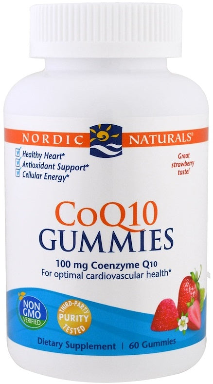 Nordic Naturals CoQ10 kummikommid, 100 mg maasikamaitselised – 60 kummikommi