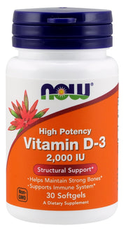 NOW Foods D-3-vitamiin, 2000 IU – 30 kapslit