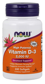 NOW Foods D-3 vitamiin, 2000 RÜ – 240 kapslit