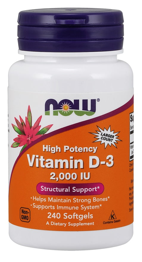 NOW Foods D-3 vitamiin, 2000 RÜ – 240 kapslit