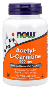 NOW Foods atsetüül-L-karnitiin, 500 mg – 100 kapslit